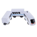 3Pcs White combination of magnetic electric locomotive train for wooden trackÂ·q