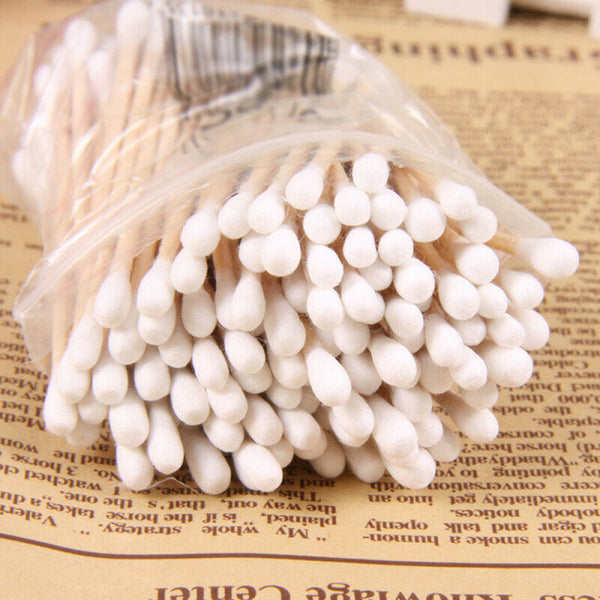 25 packs/(825pcs) Double Head Wood Cotton Swab Bud Ear Picks Makeup Cosmetics