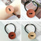 3pcs Women Simple Wood Elastic Hair Tie Rope Band Ponytail Holder Buttons  Z
