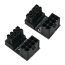 2x 180 Degree Angled Turning Connector Desktops GPU ATX 8 Pin Power Adapter