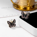 Butterfly Earrings Colorful Rhinestone Ear Studs Women Fashion Ear Jewelry P4Y2