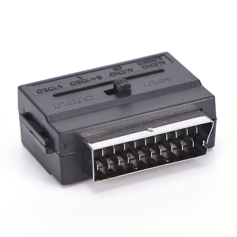 21 Pins SCART Male Plug To 3 RCA Female AV TV Audio Video Adaptor Converter %o