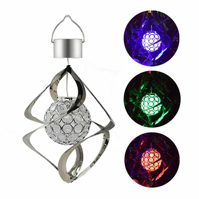 Solar Powered Wind Chimes Light Hanging LED Garden Outdoor Lamp Colour Chan G3B7