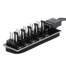 1 To 5 4Pin CPU cooler case fan Hub splitter adapter braided power ca ^