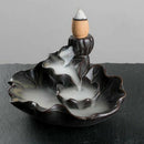 Lotus Leaf Ceramics Garden Home Incense Burner Censer Craft Practical Lotus