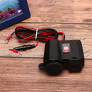 Waterproof 12v/24v Motorcycle USB Charger Power Adapter Socket&Voltmeter  3C