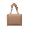 Handle Pleated Messenger Bag Women PU Solid Color Shoulder Handbags (Khaki)