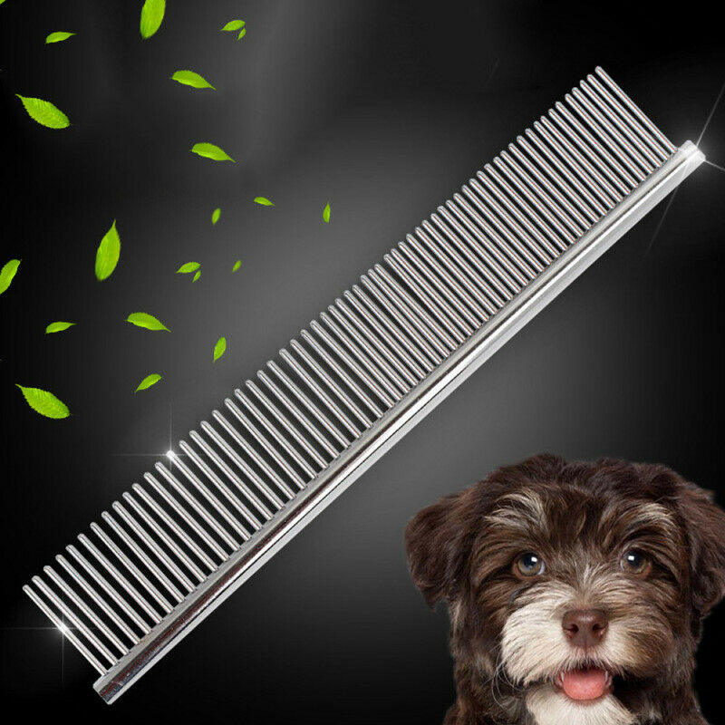Pet Dog Cat Metal Double Row Teeth Grooming Hair Comb Brush Fur Rake Tool