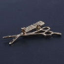 5X(New Fashion Mini comb scissors brooch exquisite brooch crystal jewelry  A5T4)