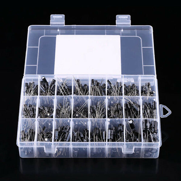 500Pcs 24 Values Aluminum Electrolytic Capacitor Kit 10V~50V 0.1uF~1000uF s eh