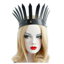 Roman-style Artificial Leather Headband Large Crown Queen Fan Exaggerated P B1N8