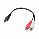 2pcs 6 inch RCA Male to 2 RCA Female Audio Speaker Adapter Y Splitter Cable Line