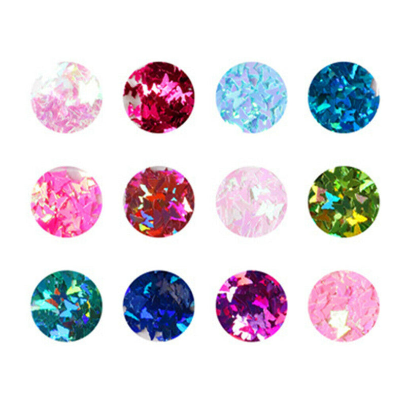 Nail Paillette Iridescent Tinsel Make up Face Eyes Body Decals Art Design