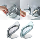 2pcs Plastic Leaf Self Draining Soap Tray Box Bathroom Soap Dish Decorative