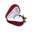 Velvet Strawberry Jewelry Box Wedding Rings Earrings Display Gifts Box Hol BX
