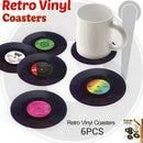 6Pcs CD Vinyl Glass Cup Mug Pot Bowl Drink Coasters Placemat Set