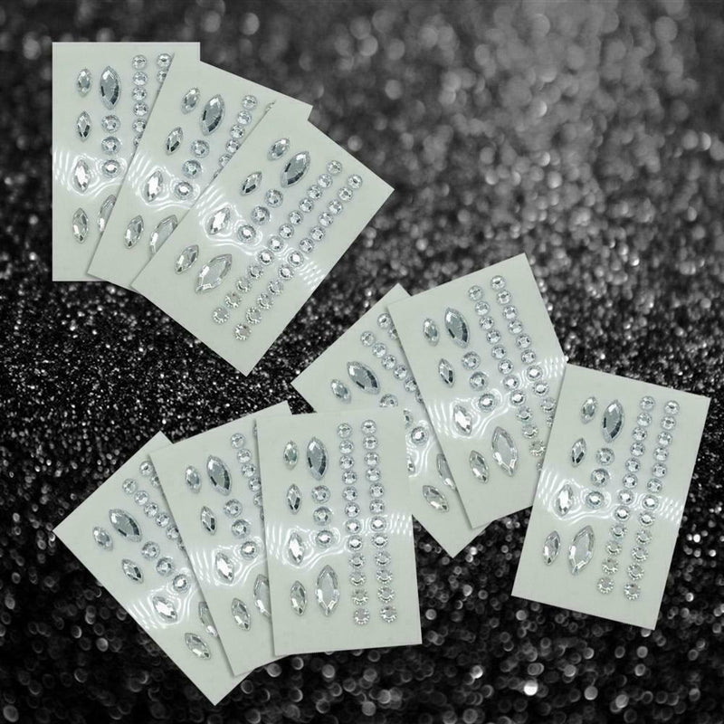 Adhesive Face Gems Rhinestone Jewels DIY Festival Party Glitter Body Sticke F7F6
