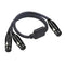 3Pin XLR Female Plug to Dual 2 Female Jack Y Splitter Mic Guitar Cable Black