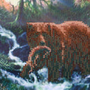 Diamond Embroidery Bears Eat Fish Round DIY Diamond Painting Cross Stitch