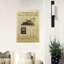 The New York Times History Poster Titanic Shipwreck Ret Old Paper Newspaper T1Y8