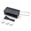 Non-Stick Raclette Grill Set, Mini Cheese Melting Pan with Foldable Wooden