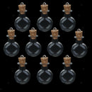 10pc Glass Cork Bottles Round Flat Vial Wishing