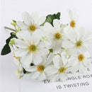 Artificial Silk  Flower Bouquet 5 Stems 10 Heads, 33cm/12.99''-White