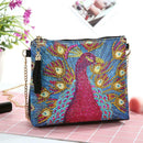 DIY Peafowl Special Shaped Diamond Painting Leather Chain Crossbody Bags