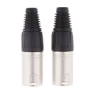 2 Pieces Metal 4Pin/4P XLR Connector Plug Male Audio Microphone Connector