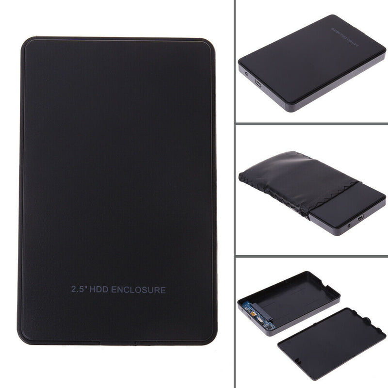 2.5in USB 3.0 SATA Hd Box HDD Hard Drive External Enclosure Case(Black)