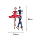 Fashion Enamel Double Dance Couple Brooch Collar Pins Women Corsage Jewelry  OZ
