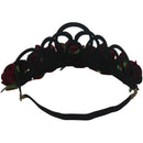 Gothic Style Queen Jewelry Red Rose Crown Tiara Headband Halloween Masquera