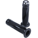 7/8 CNC Motorcycle Grips Handlebar Gel Aluminum Rubber Black