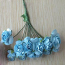 144 X Artificial Paper Rose Flower Wedding Craft Decor Light blue
