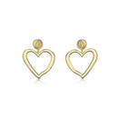 Korean Fashion Screw Big Hollow Love Heart Dangle Earrings For Women Girl S S1I8