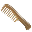 Natural Green Sandalwood Wooden Comb - No Snags, No Tangle, No Static Hair