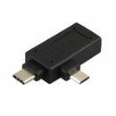 2-in-1 Micro-USB 3.0 & USB 3.1 Type-C USB OTG Adapter, OTG Data Hub Convert