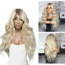 Women Cool Gradient Brown Blonde Long Full Wavy Wig Curly Natural Hair Wigs