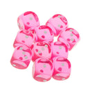 10pcs Transparent Pink 6 Sided D3 Acrylic Dice Educational Games Dice