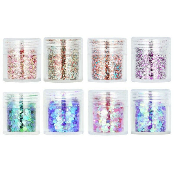 1/Set 8 Color Color Nails Sequins Glitter Sequins Eyeshadow Body Facial Shi N6O7