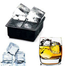 Silicone Ice Cube Square jumbo king Size Big Black Mould Large Mold TrayB Gw