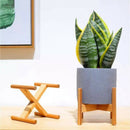 Retractable Indoor Plant Flower Pot Planter Stand Assembly Wood Holder Wood