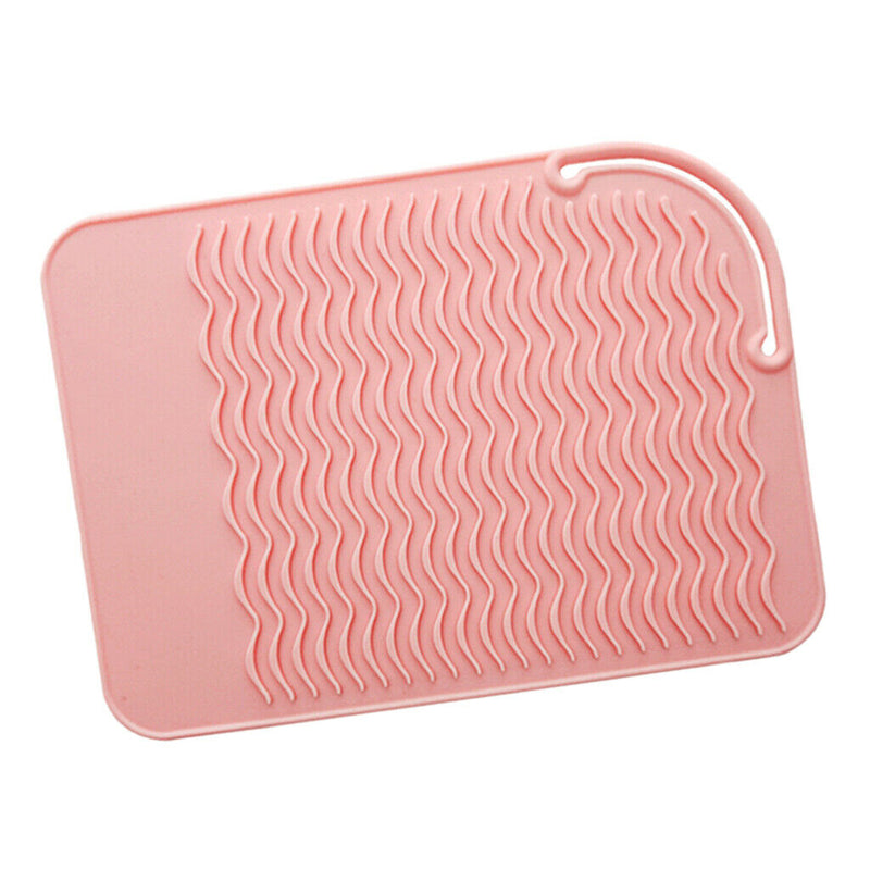 Hair Straightener Heat-resistant Hair Irons Styling Tools Safety Mat Pink
