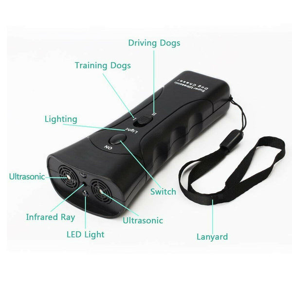 Anti Dog Barking Pet Trainer LED Light Ultrasonic Gentle Chaser Petgentle