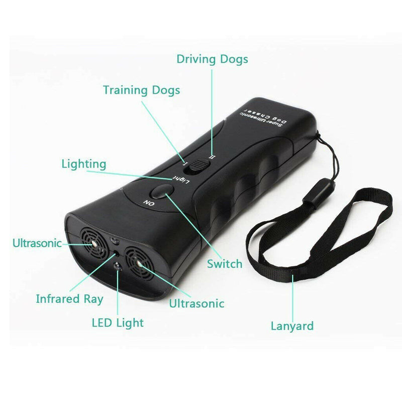 Anti Dog Barking Pet Trainer LED Light Ultrasonic Gentle Chaser Petgentle