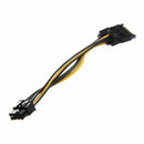 Dual 15 Pin SATA Male to PCIE 8Pin(6+2) Male Video Card Power Cable