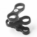 Aluminum Alloy Scuba Diving Light Torch Dual Ball Joint Arm And 2 Butterfly
