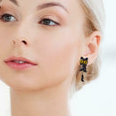 Cartoon Cat Animal Drop Earrings Pendant Polymer Clay Cute Ear Dangles Jewelry