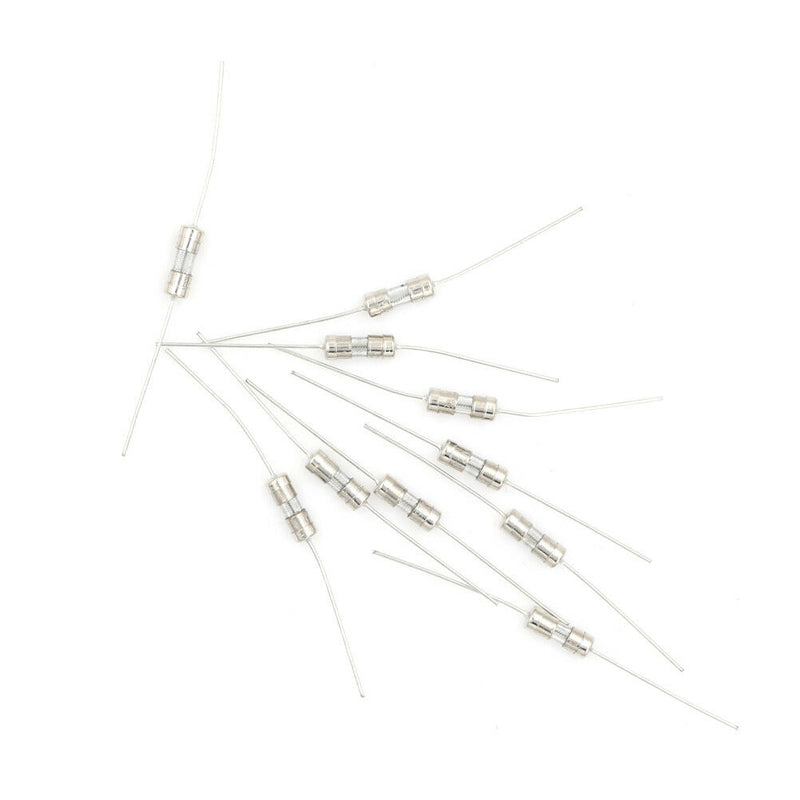 10pcs Glass Tube Fuse Axial Leads 3.6*10mm 2A Slow Blow Ew