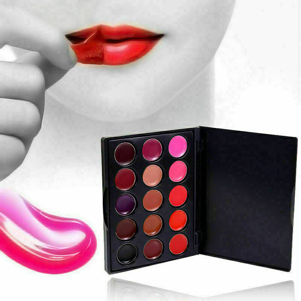 15 Colors feel Lip Gloss Lipstick Long Lasting Beauty Palette Makeup_Cosmet Y0I2